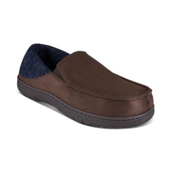 Haggar Men S Brown Venetian Faux-Suede Slippers, 11-12 XL, NWB - Picture 1 of 1